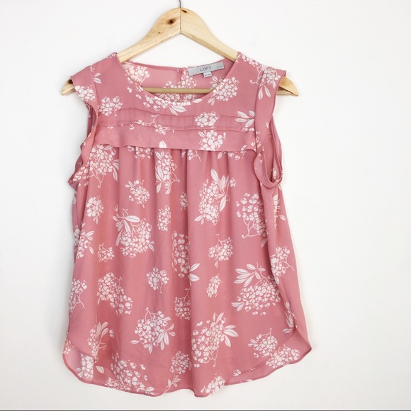LOFT Tops - LOFT Petite Pink Floral Blouse